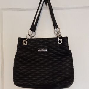 Nicole by Nicole Miller Silver and Black Quilted Shoulder Bag